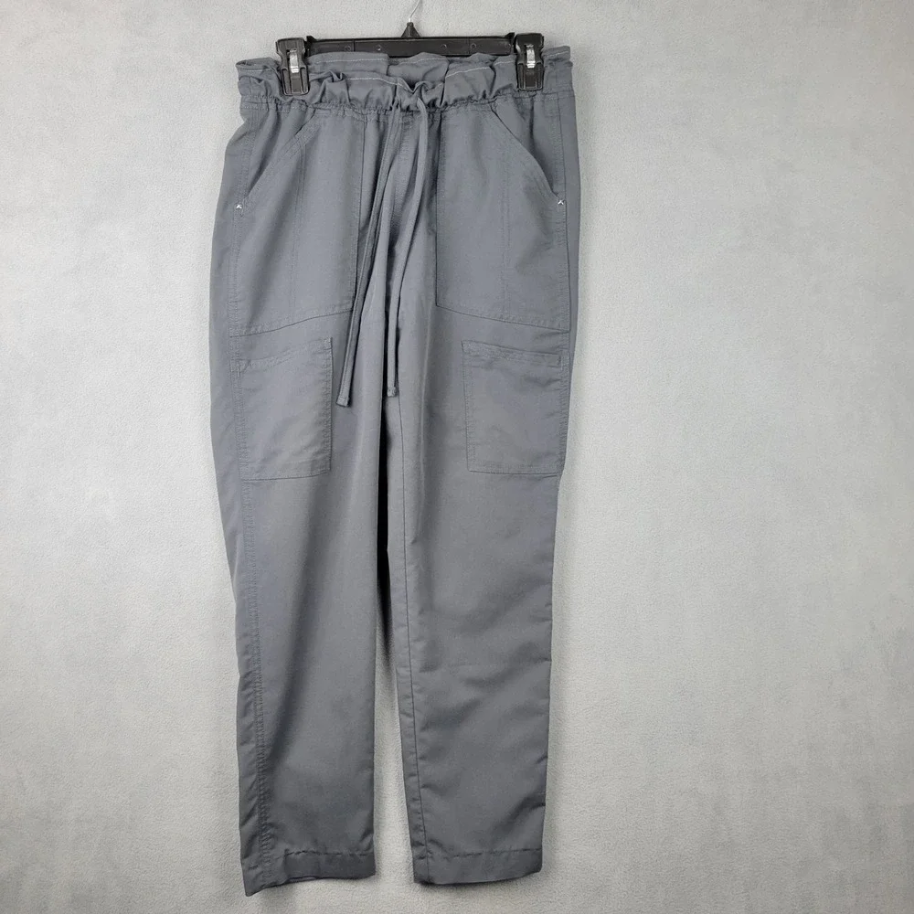Scrubstar Scrub Pants Womens‎ XS Gray Stretch Medical Straight Leg Drawstring